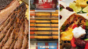 Watch your back, small Texas cafes. Beef brisket (from left), convenience store taquitos and chicken fajitas are taking over Texas.