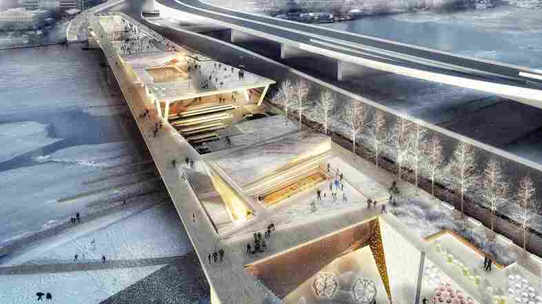 A rendering for the planned 11th Street Bridge Park in Washington, D.C.