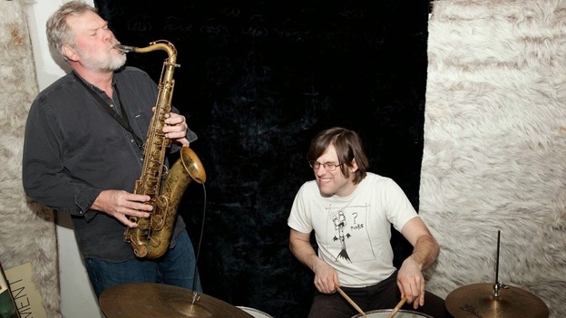 Jim Sauter (left) and Kid Millions, blowin' your ears out. (Courtesy of the artist)