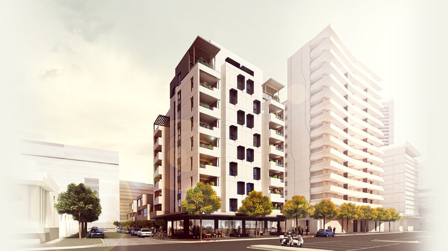 The world's tallest timber residential tower, 10 stories, in currently in Melbourne, Australia, though a 14-story Norwegian project may top it in 2015. The world's tallest timber residential tower, 10 stories, in currently in Melbourne, Australia, though a 14-story Norwegian project may top it in 2015.