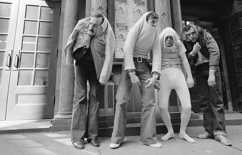 John Cleese, pictured above in 1976 with Monty Python's Flying Circus (from left, Cleese, Michael Palin, Terry Gilliam and Terry Jones), says he worked hard to learn physical comedy by imitation - 'It was not something I was naturally gifted at,' he says. 