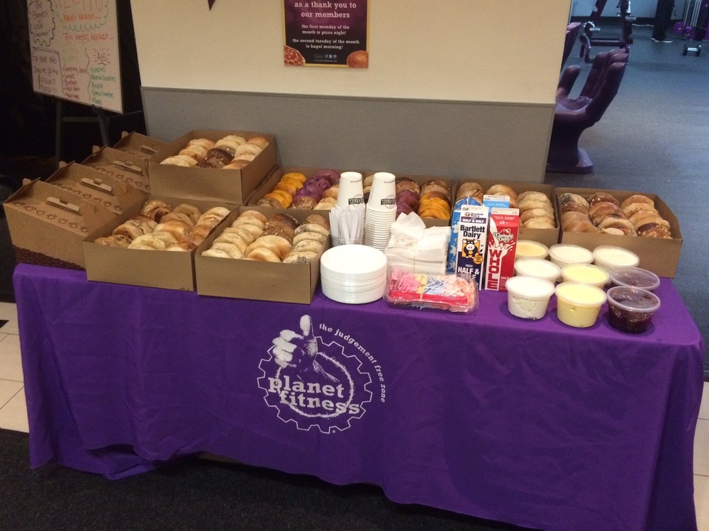 Planet Fitness's bagel breakfast is the second Tuesday of every month.