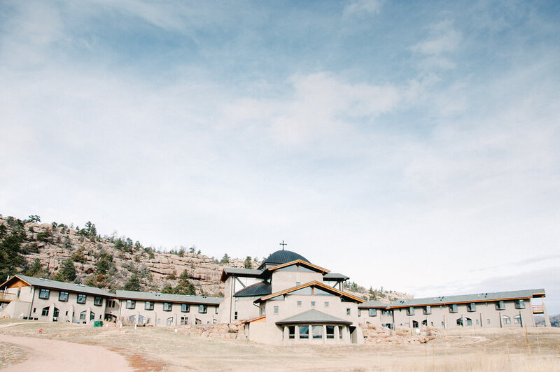 The farm buildings sit in the shadow of the main Abbey of St. Walburga, all tucked in a stony valley.