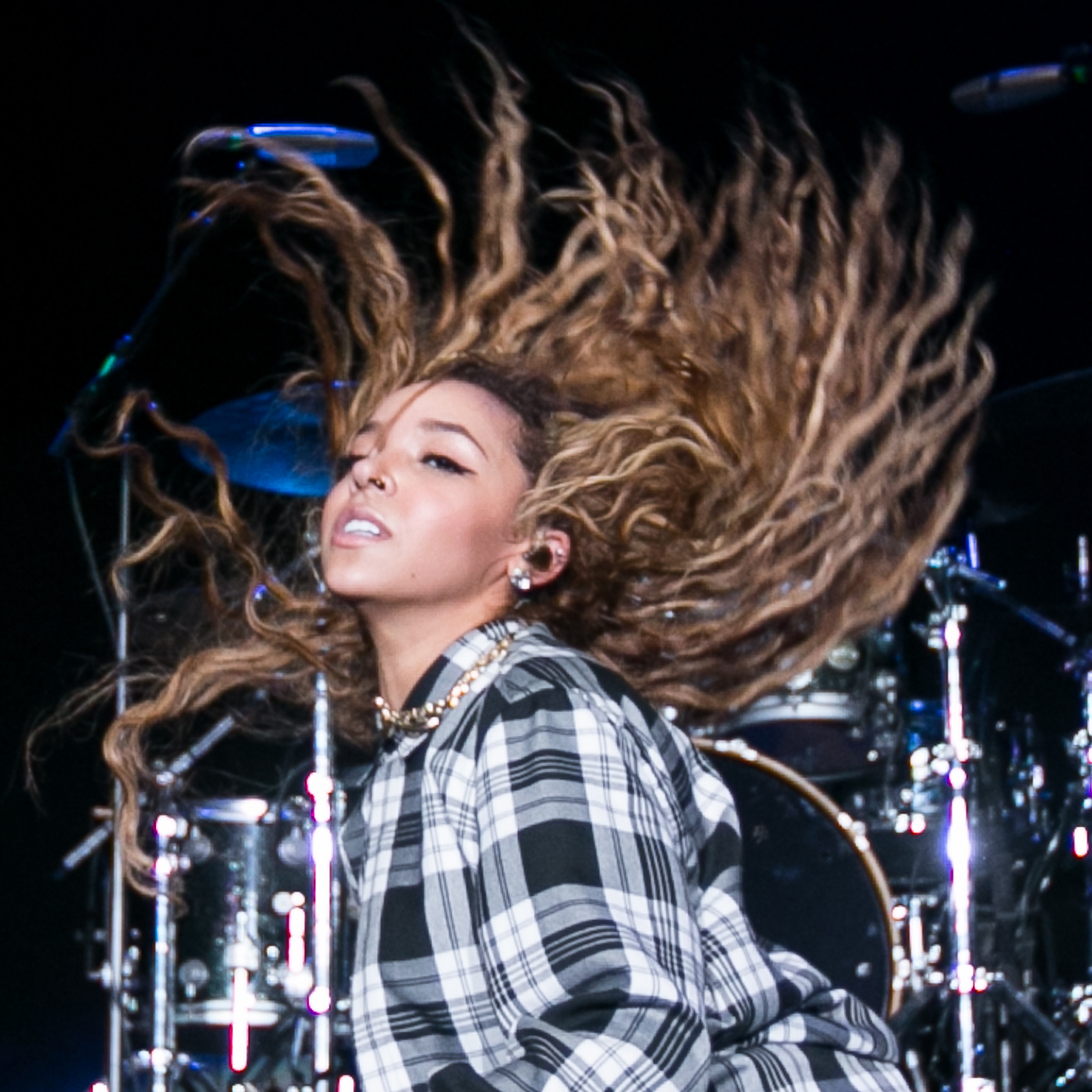 Tinashe, whose hit "2 On" was produced by DJ Mustard, performs on stage in December.