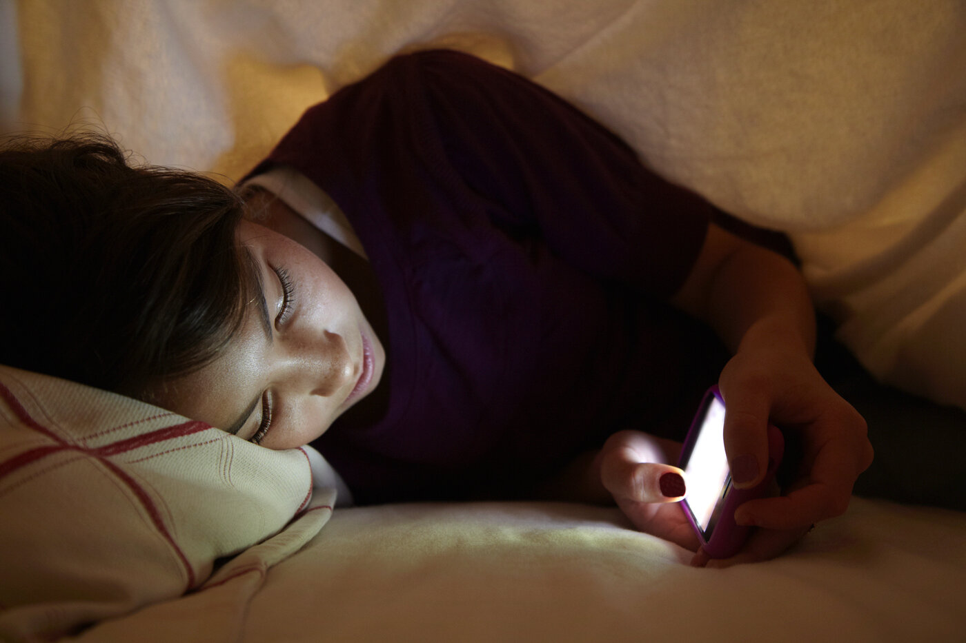 Most of the children in this study said they slept with a smartphone or iPod. Most of the children in this study said they slept with a smartphone or iPod.