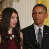 Harvard University student Elana Simon introduces President Obama before he spoke at the White House Friday about an initiative to encourage research into more precise medicine.