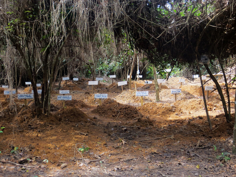 When Nancy died, her sister came to the burial. The burial team carried Nancy's body from the morgue to the gravesite in the forest. Her sister carried the grave stake bearing Nancy's name.