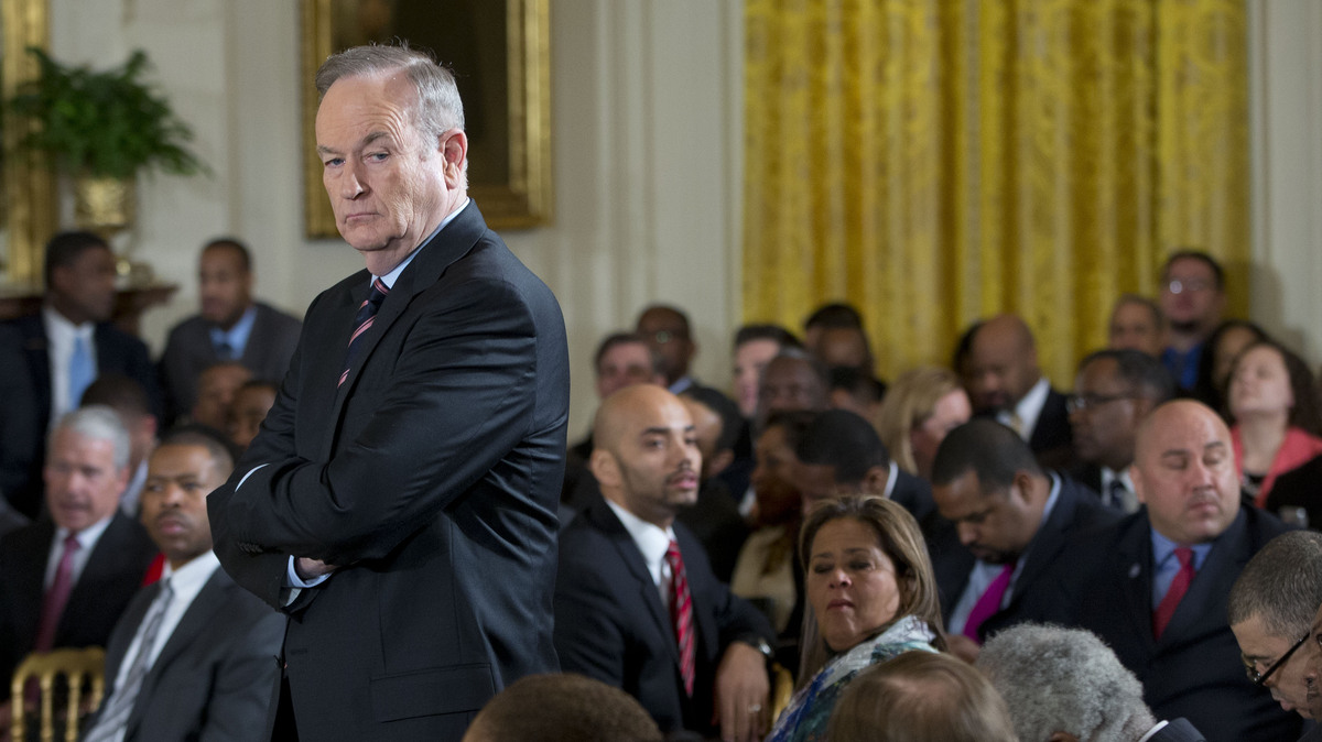 Television personality Bill O'Reilly waits for the start of an event at the White House in February 2014. O'Reilly has for the past week fired back angrily at critics who have accused him of inflating his war-reporting record in a manner similar to suspended NBC Nightly News anchor Brian Williams.