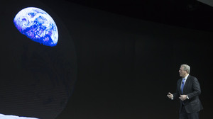 Former Vice President Al Gore talks about climate change at the World Economic Forum in Davos, Switzerland, in January.