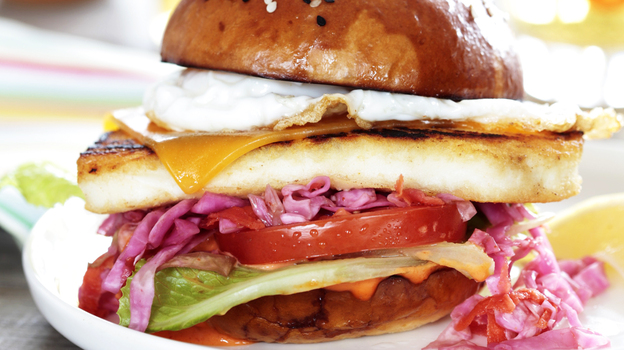 Chef Marcus Samuelsson first fell in love with a version of this burger at a tiny fish shack in Barbados. (Courtesy of Houghton Mifflin Harcourt)