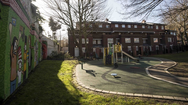 A playground is seen in London, outside an address where Kuwaiti-born London computer programmer Mohammed Emwazi is believed to have lived. Emwazi has been identified as masked ISIS militant "Jihadi John." (AFP/Getty Images)