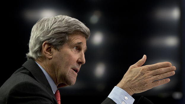 Secretary of State John Kerry testifies on Capitol Hill in Washington, on Wednesday. (AP)