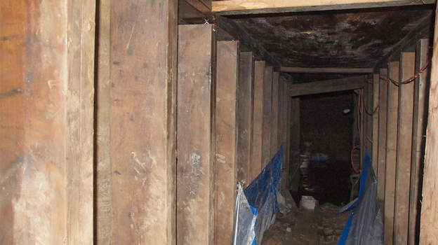 A 33-foot-long tunnel found in Toronto, Ontario, is pictured in this handout photo provided by Toronto Police. (Reuters /Landov)