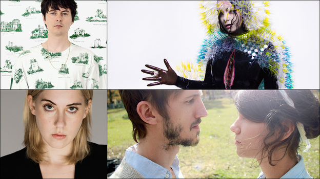 Clockwise from upper left: Panda Bear, Björk, Lowland Hum, Torres (Courtesy of the artists)