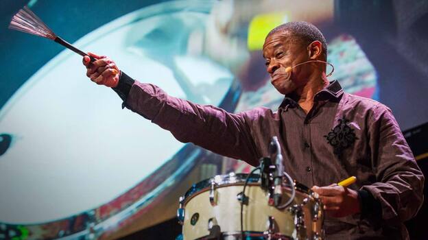 Percussionist Clayton Cameron says learning the language of numbers improved his music. (Courtesy of TED)