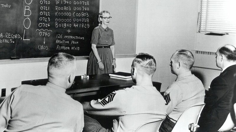 Grace Hopper joined the Navy during World War II and served on and off until 1986.