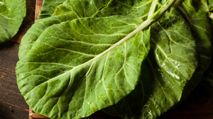 Collard greens stand in for bitter herbs on Twitty's Seder plate.