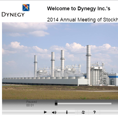 Dynegy is one of a growing number of companies to hold meetings online.