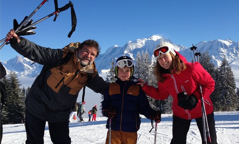 NPR Paris correspondent Eleanor Beardsley with her husband, Ulysse Gosset, and son, Maxime, on a ski vacation in the Alps in February. When she first moved to France, Beardsley enjoyed the frequent holidays. But combined with many school breaks, she and other working parents often find it becomes a burden. NPR Paris correspondent Eleanor Beardsley with her husband, Ulysse Gosset, and son, Maxime, on a ski vacation in the Alps in February. When she first moved to France, Beardsley enjoyed the frequent holidays. But combined with many school breaks, she and other working parents often find it becomes a burden.