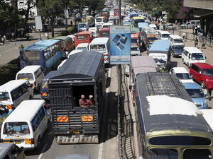 Traffic stands still in Nairobi. People in Kenya's capital don't like getting into cabs driven by strangers. They prefer to call drivers they know or who their friends recommend. Traffic stands still in Nairobi. People in Kenya's capital don't like getting into cabs driven by strangers. They prefer to call drivers they know or who their friends recommend.