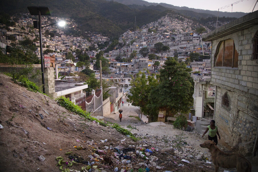 Evening in Campeche, a neighborhood that sits in the hills of Port-au-Prince. The neighborhood is part of a $24 million project the Red Cross has designated for a "physical renewal."