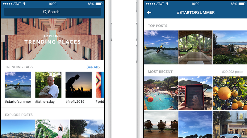 Instagram's latest update features curated photo collections and trending tags. Instagram's latest update features curated photo collections and trending tags.