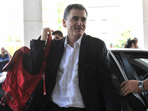 Greek Finance Minister Euclid Tsakalotos, seen in this July 31 photo, said Tuesday that only a few details still need to be worked out in the latest bailout agreement.