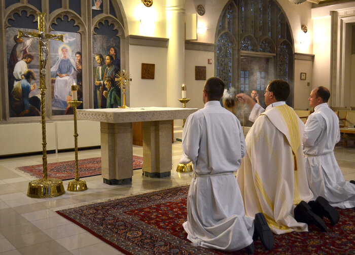 New seminarians take part in their first Morning of Recollection at Theological College in August. (Courtesy of The Catholic University of America)