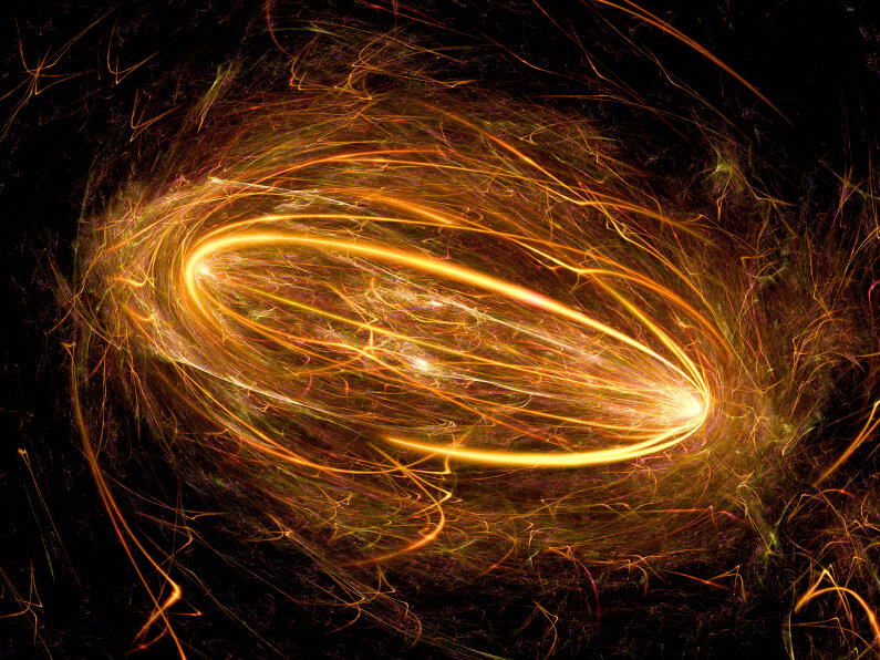 Computer-generated electromagnetic plasma field.