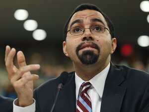 Before John King Jr., Duncan's expected replacement, came to the Department of Education, he was the New York state education commissioner. He was the first African-American and first Puerto Rican to serve in that post. (Mike Groll/AP)