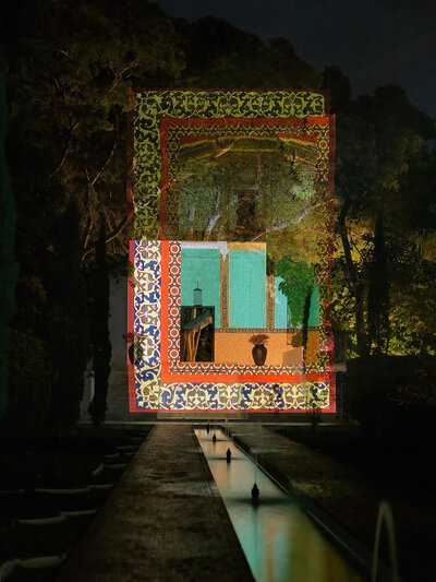 Once in New York, Sikander began mixing modern techniques with traditional elements of Islamic art. Unseen is a projection that also features intricate Indo-Persian borders. Once in New York, Sikander began mixing modern techniques with traditional elements of Islamic art. Unseen is a projection that also features intricate Indo-Persian borders.