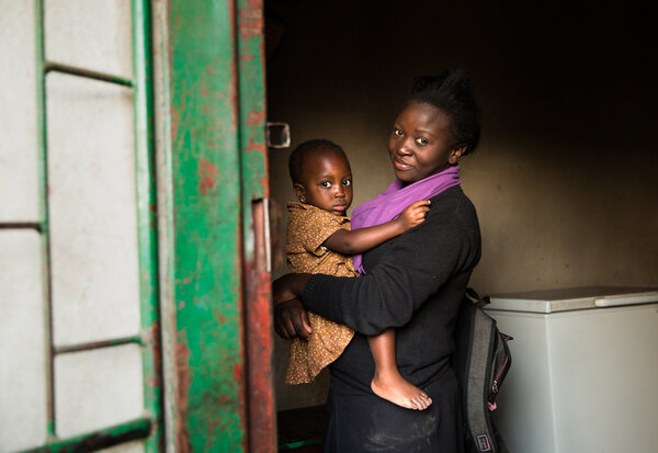 Mulando with her niece, Destiny. (Samantha Reinders for NPR)