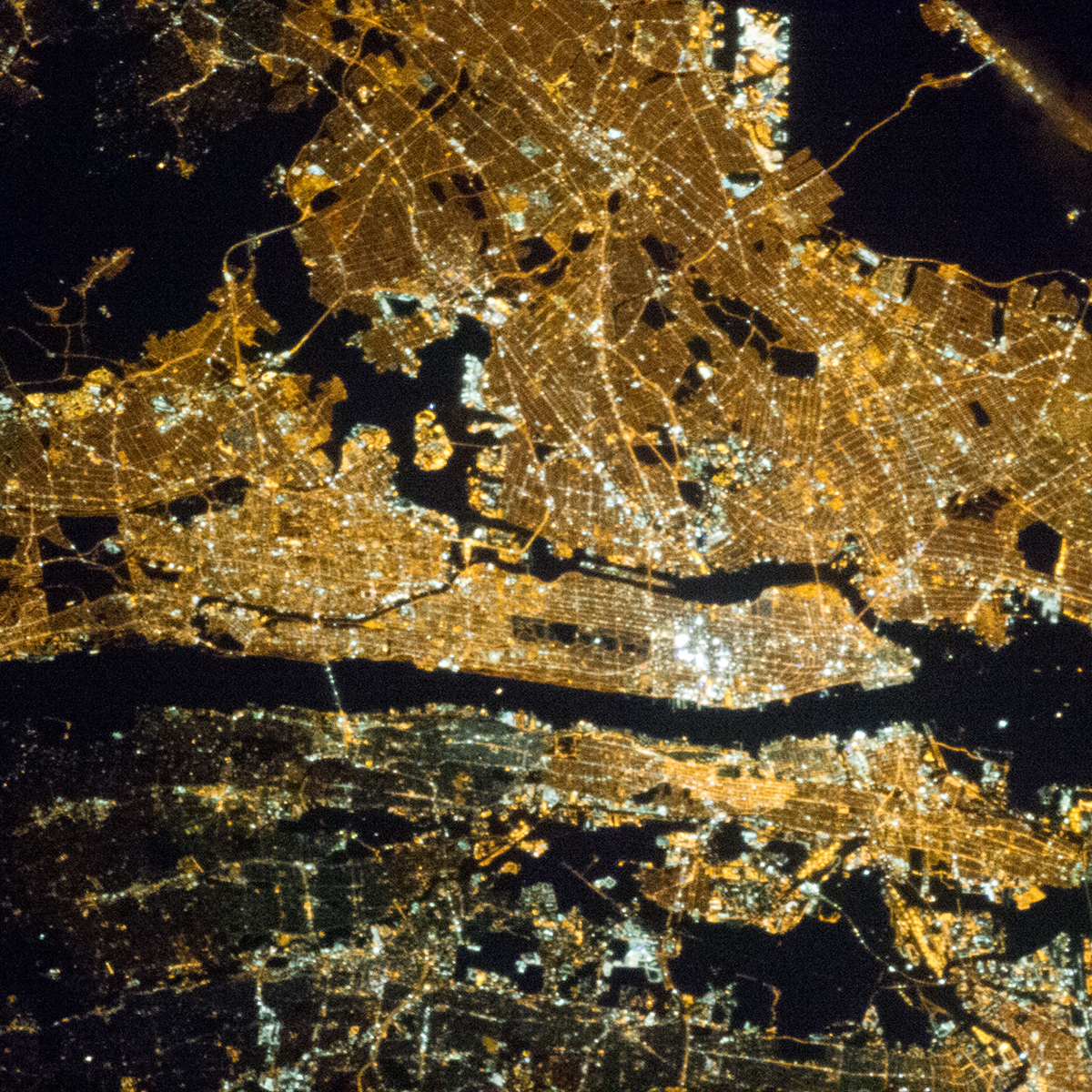 A view of greater New York City from the International Space Station.