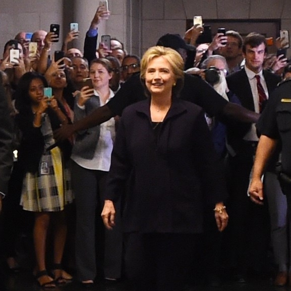 Hillary Clinton arrives to testify before the House Select Committee on Benghazi on Thursday.
