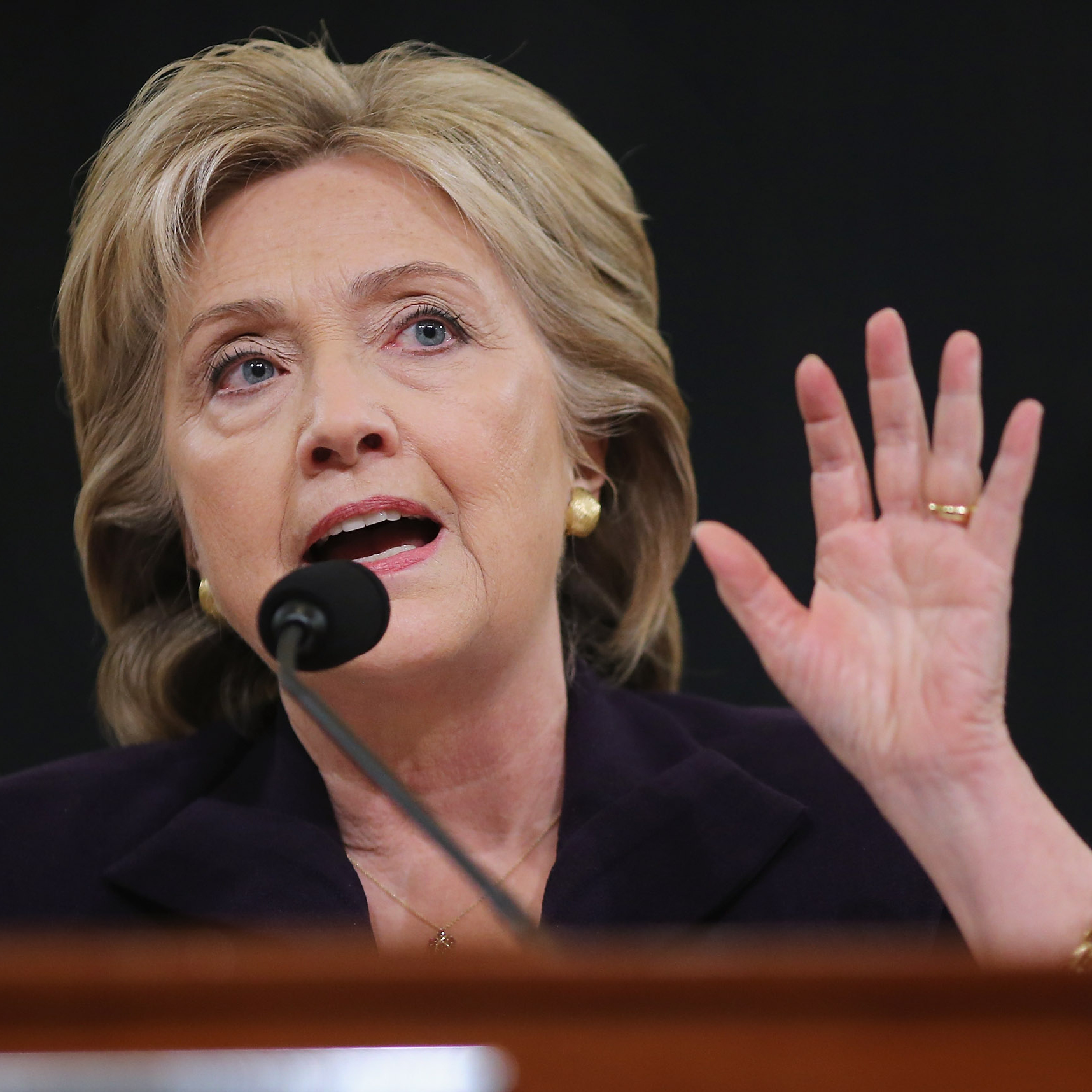 Democratic presidential candidate and former Secretary of State Hillary Clinton testifies before the House Select Committee on Benghazi.