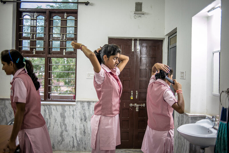 There are 70 girls at the boarding school, many of them from villages where child marriage is a common practice. There are 70 girls at the boarding school, many of them from villages where child marriage is a common practice.