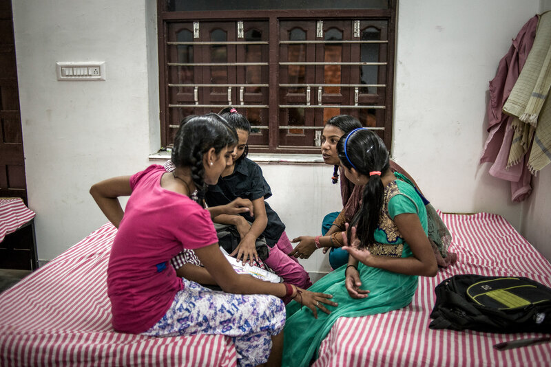 Bedtime at the Veerni Institute. Before turning in, the girls gossip about their day.