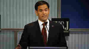 Sen. Marco Rubio, R-Fla., speaks during Republican presidential debate at the Milwaukee Theatre in Milwaukee on Nov. 10.