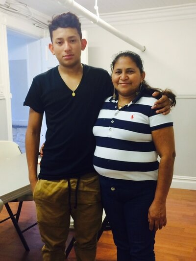 Henry Gomez with his mother, Rosa. (Alexandra Starr/NPR)