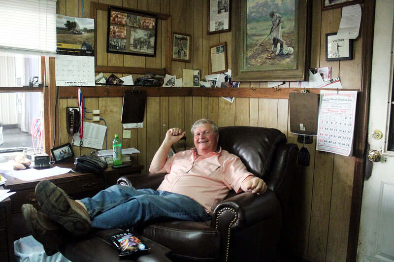 Jimmy Burch Sr., in his office at Burch Farms, in Faison, N.C. (Dan Charles/NPR)