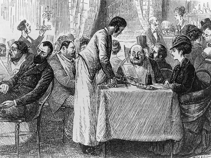 Imported from Europe, the custom of leaving gratuities began spreading in the U.S. post-Civil War. It was loathed as a master-serf custom that degraded America's democratic, anti-aristocratic ethic. (Hulton Archive/Getty Images)