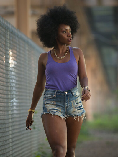Teyonah Parris plays an updated Lysistrata in Chi-Raq. (Parrish Lewis/Courtesy of Roadside Attractions) Teyonah Parris plays an updated Lysistrata in Chi-Raq. (Parrish Lewis/Courtesy of Roadside Attractions)