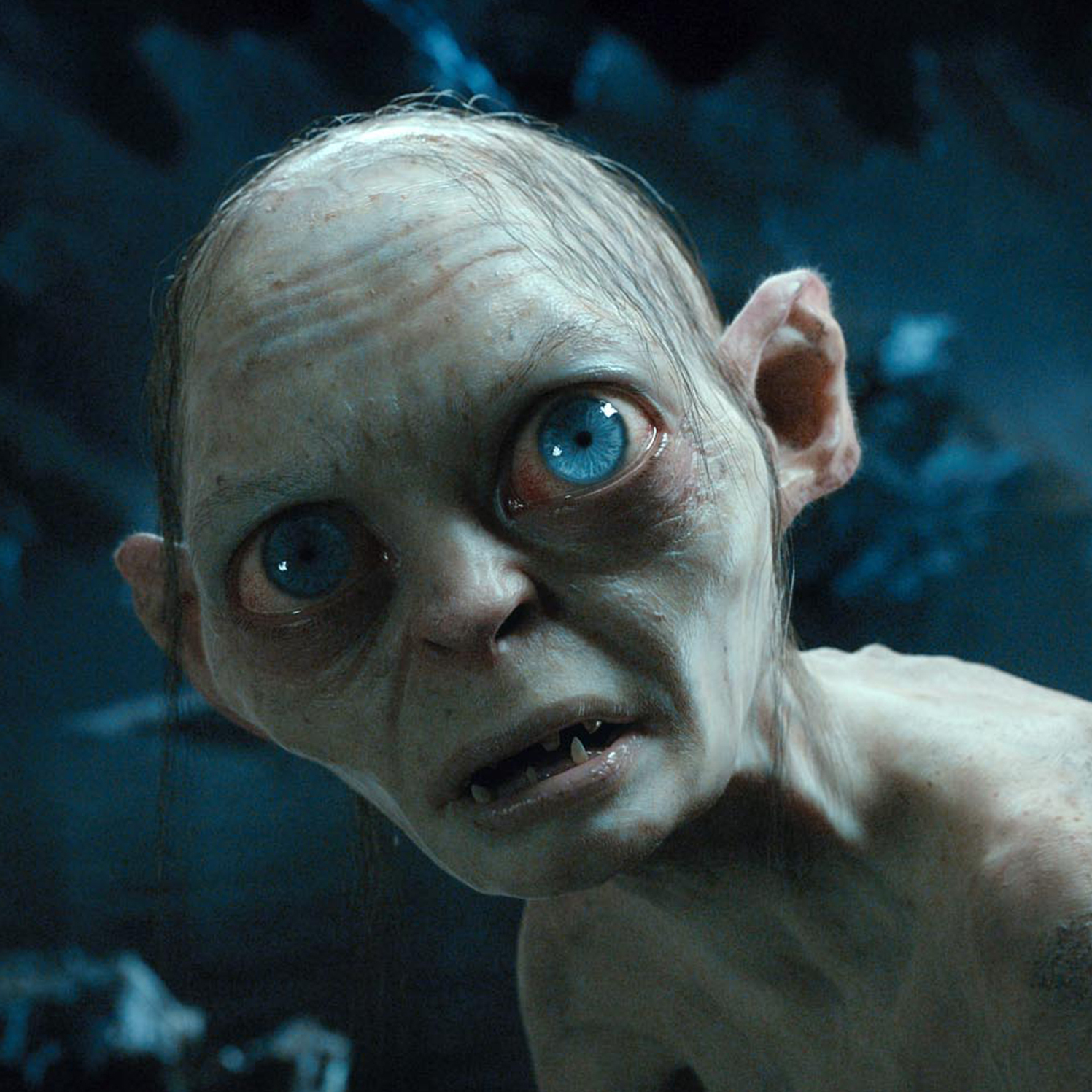 Left: Turkish President Recep Tayyip Erdogan attends the COP 21 United Nations conference on climate change, in France on Monday. Right: Gollum in the 2012 film Hobbit: An Unexpected Journey.