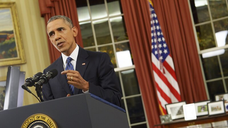 President Obama speaks during an address to the nation from the Oval Office of the White House. (Getty Images)