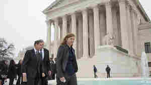 Abigail Fisher, seen outside the Supreme Court Wednesday, is a white applicant to the University of Texas who claims she was not admitted because of her race.