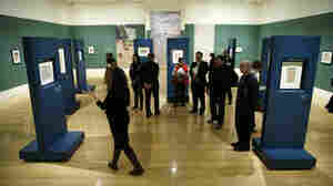 People view drawings during a preview of Drawn from Courtly India: The Conley Harris and Howard Truelove Collection on Dec. 4 at the Philadelphia Museum.