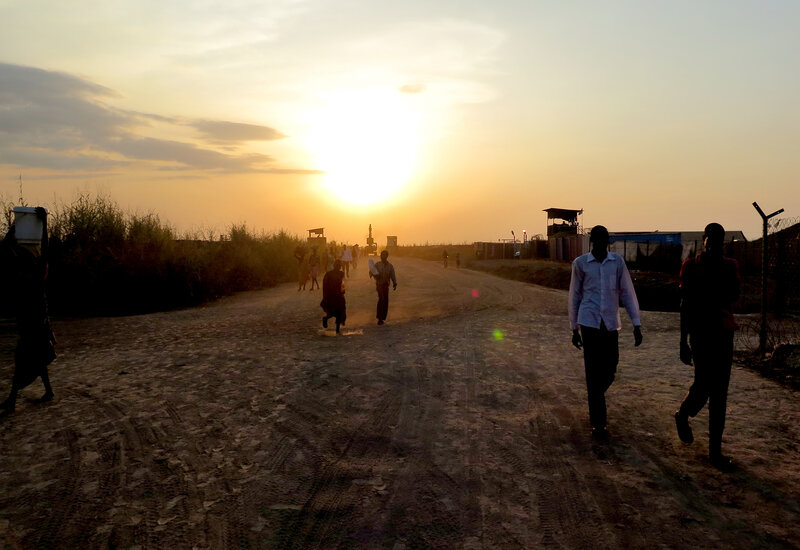 Parts of the Bentiu camp were once so flooded, women had to hold their children aloft all night during the fierce rains to prevent them from drowning. Now, the banks are built and the area is ready for new corrugated tin houses to be built.