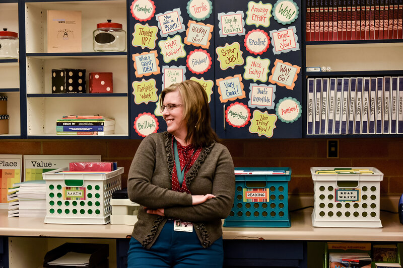 Stephanie Johnson teaches special education classes at Oak Canyon Junior High School in Lindon, Utah. She says the paperwork is a constant frustration.