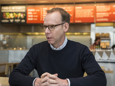 Chipotle Mexican Grill founder and CEO Steve Ells, shown here in an interview with The Associated Press last month, says the company intends to become a leader in food safety. (Stephen Brashear/AP) Chipotle Mexican Grill founder and CEO Steve Ells, shown here in an interview with The Associated Press last month, says the company intends to become a leader in food safety.