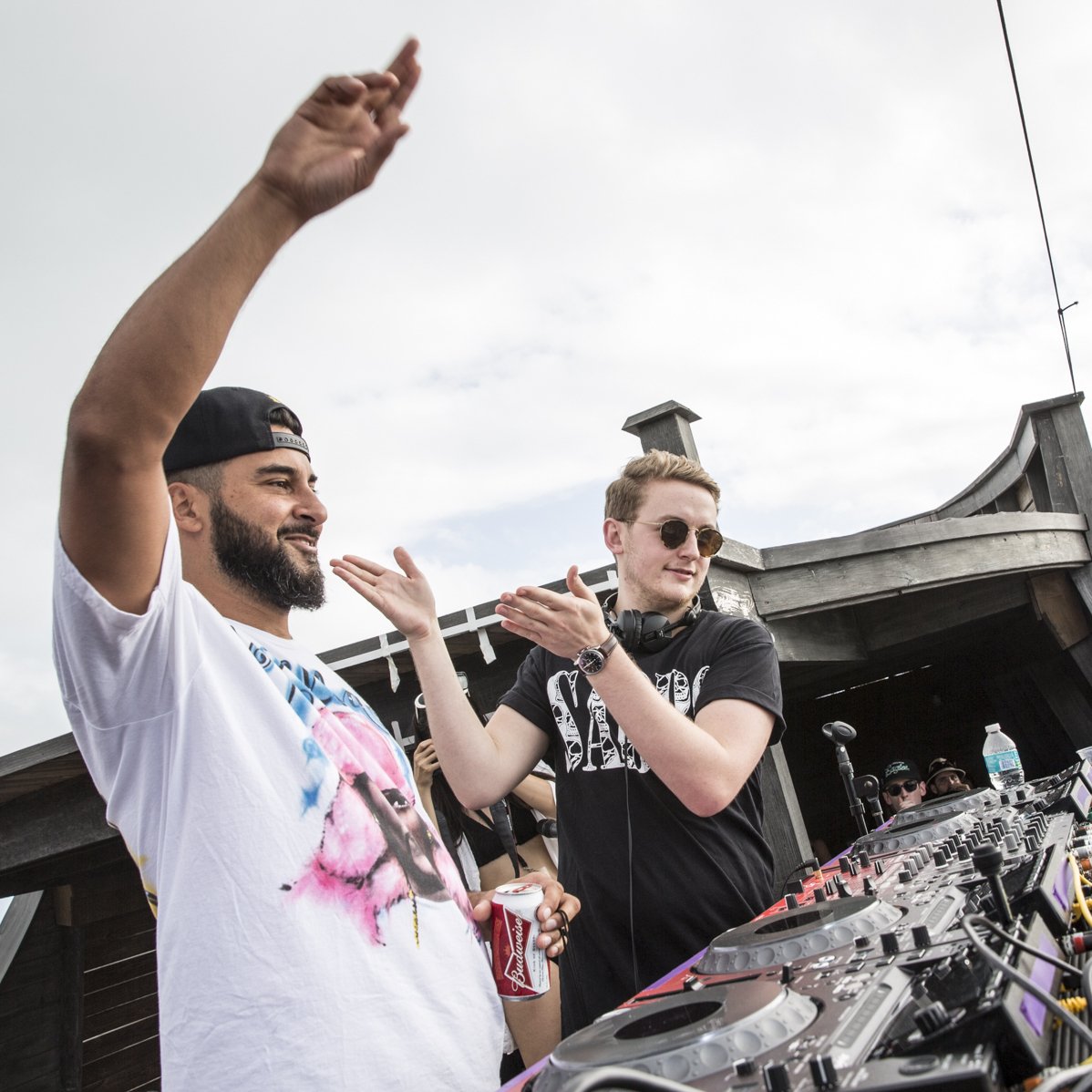 Armand Van Helden and Disclosure's Guy Lawrence at Holy Ship!, January 2015.